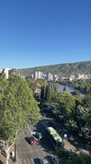 Afternoon cafe visit documented with city views in Tbilisi