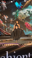 Woman performs on stage in Kemer, Turkey