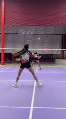 Badminton practice session on indoor court in Ko Samui