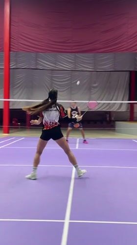 Badminton practice session on indoor court in Ko Samui