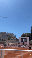 Tennis match held on temporary clay court at Rome's Piazza del Popolo
