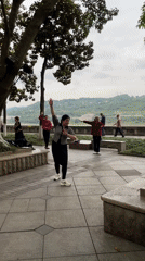 Morning community activities captured across Jiangjin public spaces