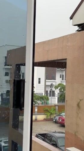 Heavy rainstorm hits Igboefon, Nigeria during morning hours