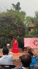 Traditional dance performance captivates audience in historic Lalitpur courtyard