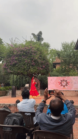 Traditional dance performance captivates audience in historic Lalitpur courtyard