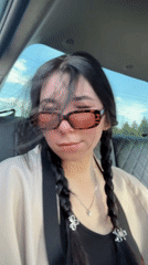 Car passengers documented during traffic in Izhevsk, Russia