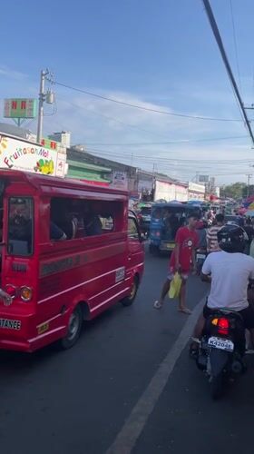 Morning fruit market bustling in Davao City Philippines
