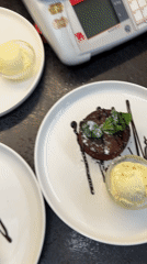 Dessert plating observed in Budva kitchen