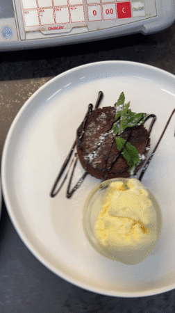 Dessert plating observed in Budva kitchen