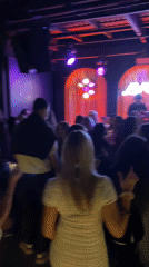 Young adults gather at Barnaul club for evening social event