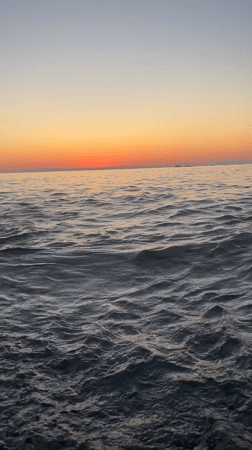 Sunset on the Tyrrhenian Sea, with a courtyard detour