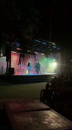Nighttime stage performances featuring dance and theater in El Tirano