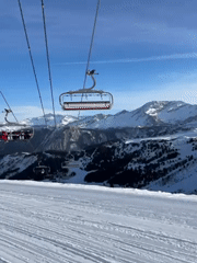Morning ski conditions captured at Courchevel resort