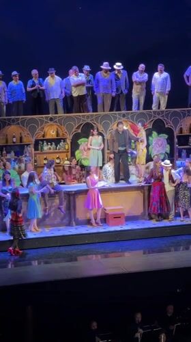 Opera production with large ensemble cast in Tbilisi theater