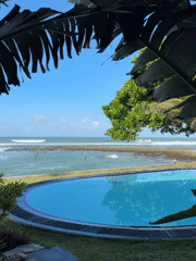 Poolside and ocean views from a Sri Lankan coastal retreat