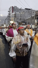 Traditional folk procession through the streets of Iquique