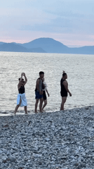 Beachgoers enjoy afternoon leisure time in Fethiye, Turkey