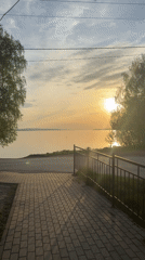 Sunset over lake captured by witnesses in Osa, Russia