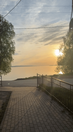 Sunset over lake captured by witnesses in Osa, Russia