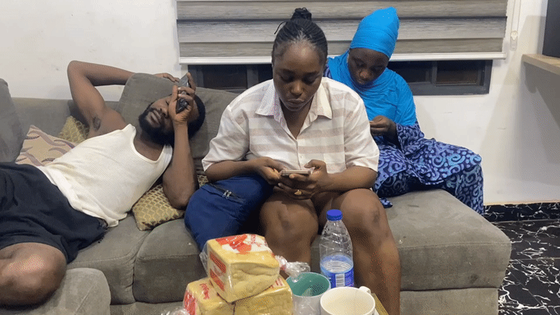 Evening meal gathering captured in Abuja home