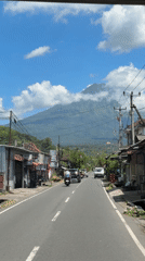 Quiet mountain town road captured on video in Indonesia