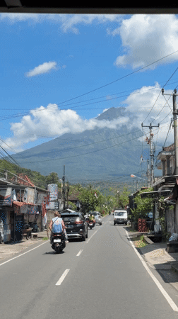 Quiet mountain town road captured on video in Indonesia