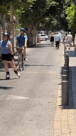 Lazy Saturday morning on a Tel Aviv pedestrian walkway