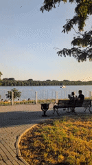 Izmail's riverfront park on a summer evening