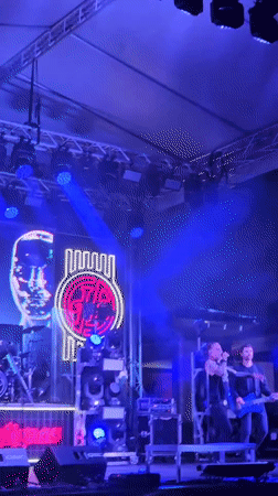 Live band plays a smoky, light-drenched outdoor show in Hévíz