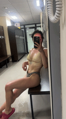 Woman takes selfies in Burgas locker room facility