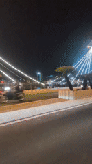 Nha Trang park and waterfront lit up at night
