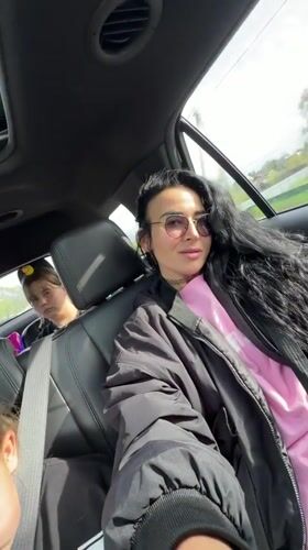 Woman and children photographed in car in Bronnitsa