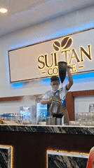 Coffee preparation witnessed at Sultan Coffee shop in Lhokseumawe