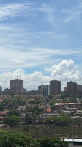 Rapid weather change captured over Ciudad Guayana apartment buildings