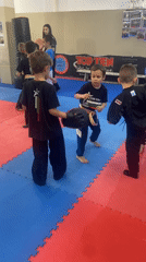 Children's martial arts class observed in Sofia gym