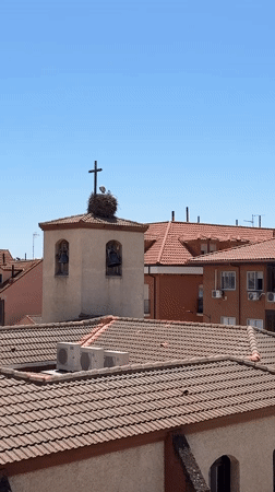 Bell tower with cross documented in Spanish town