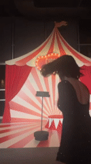 Woman celebrates at circus-themed party in Budva nightclub