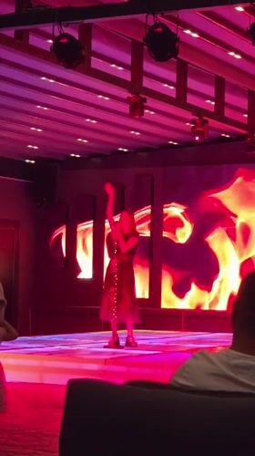 Evening show unfolds at a lit venue in Sveti Vlas