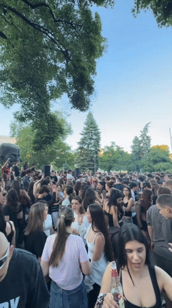 Sofia street scenes and public gathering documented downtown