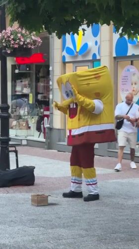 Street performers entertain crowds on Plovdiv pedestrian street