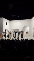 Dance performance unfolds at Paris theater with geometric staging