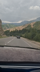 Morning traffic recorded on mountain road in Varzob, Tajikistan
