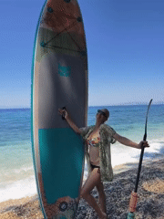 Paddleboarding the Aegean off Kuşadası, with a wild boar detour