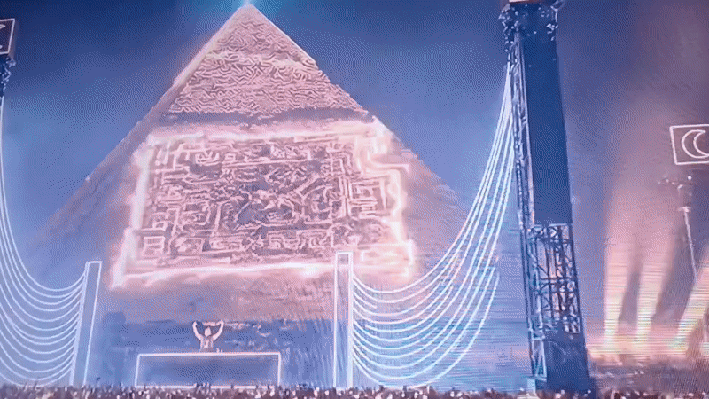 Concert features pyramid light show in Novi Iskar, Bulgaria