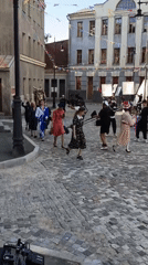 Costumed street festival and possible film shoot in Moskva