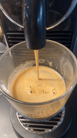 Morning coffee routine documented in Chambœuf, France