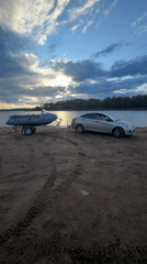Boat launch and fishing at the Kama River, Chaikovsky