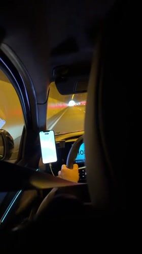 Driver navigates tunnel at night in Ribeira Brava