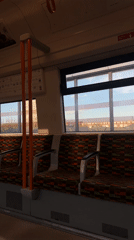 Empty London Overground train car captured in brief footage