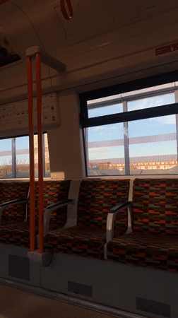 Empty London Overground train car captured in brief footage